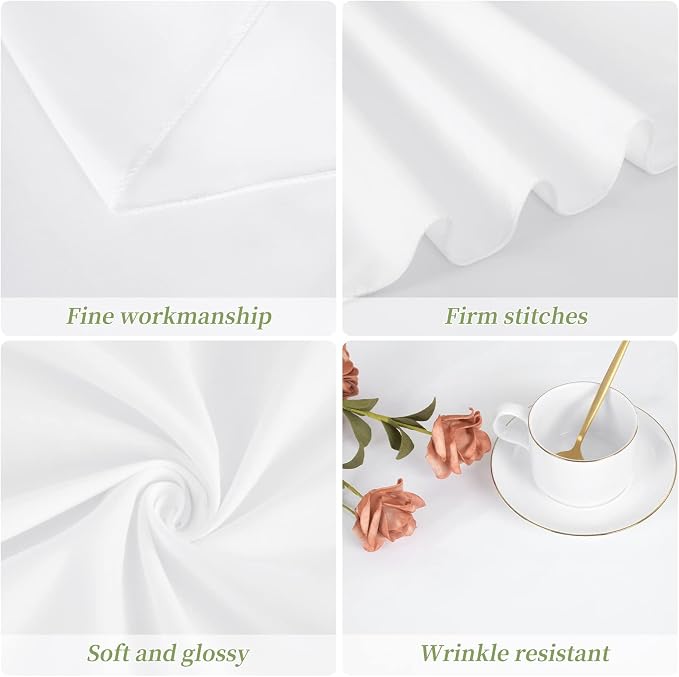 4 Packs 90 Inch White Round Polyester Tablecloths | Table Cover for Round Tables, Stain and Wrinkle Resistant Washable Table Cloth, Perfect for Wedding Banquet Parties - Image 7