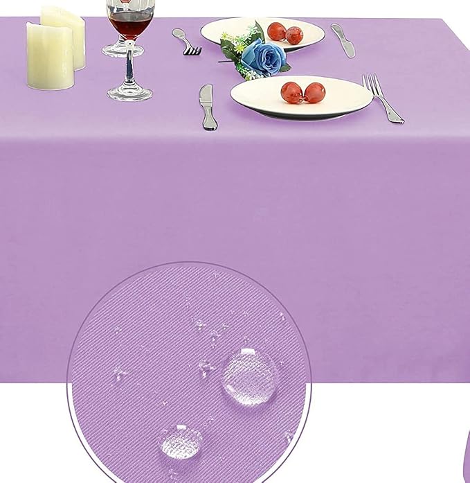 MDS Pack of 10 Rectangle Tablecloth 60 x 126 Inch Polyester Wrinkle Resistant Washable Polyester Table Cloth for Kitchen Dining Buffet Parties, Picnic, Events, Weddings and Restaurants - Lavender by MDS