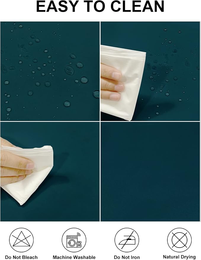 Fokitut 2 Pack Waterproof Round Tablecloth, 120 Inch, Stain Resistant and Wrinkle Polyester Table Cloth, Fabric Table Cover for Kitchen Dining, Wedding, Party, Holiday Dinner-Peacock Blue - Image 2