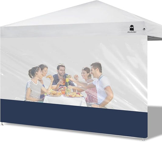 Clear Sidewall, Transparent Canopy Walls, Canopy Side Wall for 10x10 Pop Up Canopy - Straight Leg, Outdoor Instant Canopies Sidewall,1 Pack (Navy)