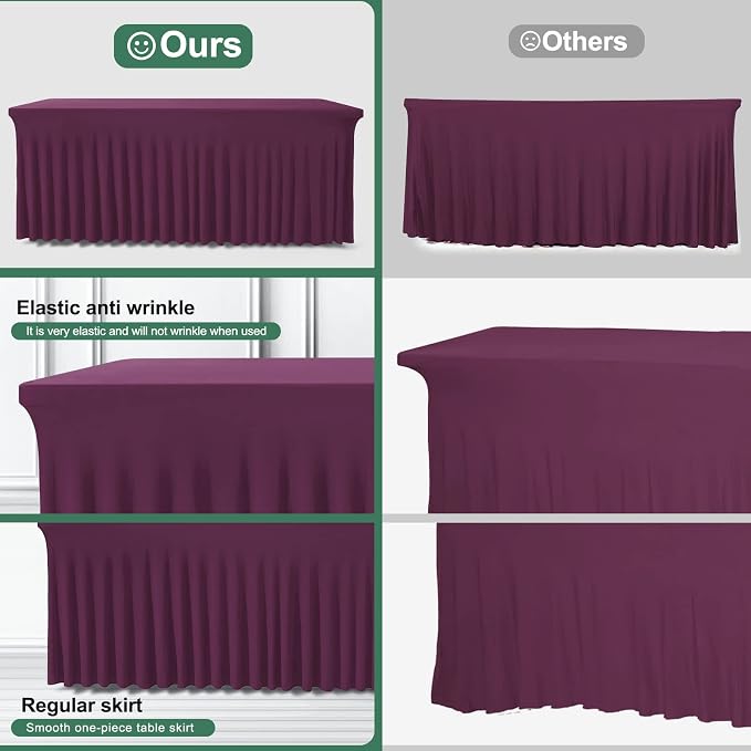 BDDC One-Piece Spandex Table Cloth Skirt for 8FT Rectangle Tables - Image 4