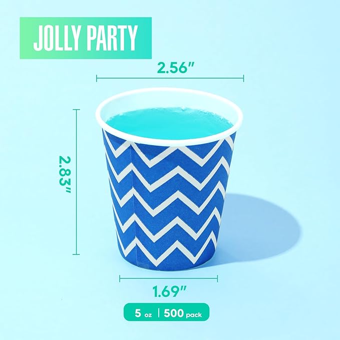 500 Pack 5oz Paper Cups, Multicolor Paper Disposable Cups, Small Mouthwash Cups, Cold Beverage Drinking Cup for Party, Travel and Event (Strip) - Image 2