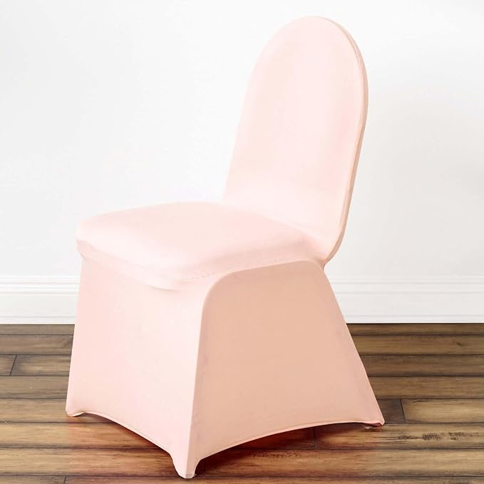 Efavormart 1 Set Spandex Stretch Blush Chair Covers Universal Banquet Chair Covers for Party Dining with Foot Pockets Washable Wedding Chair Slip Covers for Outdoor - Image 3