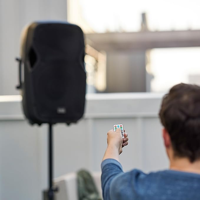 Acoustic Audio by Goldwood 15 Inch 1000 Watt Bluetooth LED Speaker System with RCA25 Pro Audio 25 Foot Stereo Cables, Red/White (2 Pack)