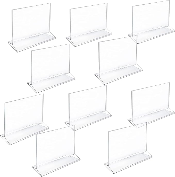 Azar Displays 142708 6-Inch Width by 5.5-Inch Height Top-Load Acrylic Sign Holder, 10-Pack - Image 2