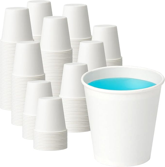 500 Pack 3 oz Disposable Paper Cups for Bathroom | Mouthwash Cups, White Small Drinking Cups, Leak-Free Small Coffee Cup for Daily Use, Travel by VPACKDUO