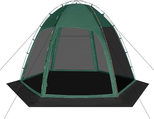 Screen Tent with Removable Floor, Siebwin 11.8FT x11.8FT Six-Sided Gazebos with Mosquito Netting Sunproof Outdoor Canopy Tent for 6-8 People Family Backyard Party Outside Activities, Green