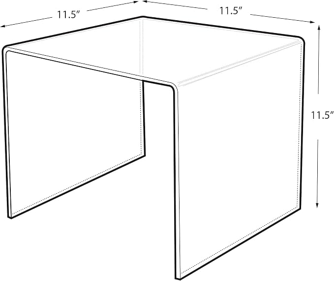 Azar Displays 515310 11.5" Square Acrylic Riser (4 Pack) - Image 4