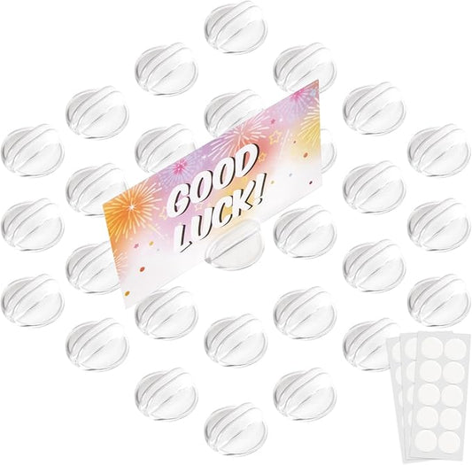 MAQIHAN Card Stand - 30 Pack Translucent Place Card Holders Card Stands Acrylic Plastic Game Card Holders for Parties, Conferences, Weddings, Table Number Stand