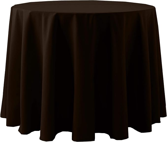 Ultimate Textile 120-Inch Round Cotton-Feel Tablecloth, Chocolate by UltimateTextile