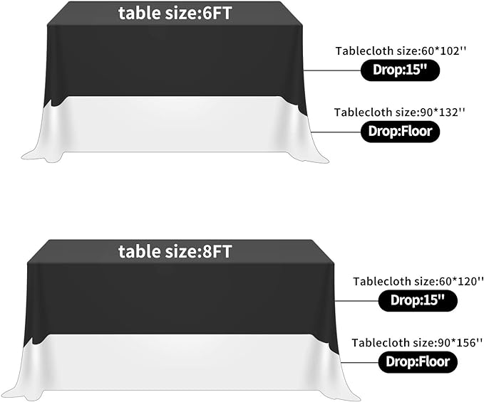 Fokitut 2 Pack Waterproof Rectangle Tablecloth, 90x132 Inch,Stain Resistant and Wrinkle Polyester Table Cloth, Fabric Table Cover for Kitchen Dining, Wedding, Party, Holiday Dinner-Caribbean Blue - Image 3