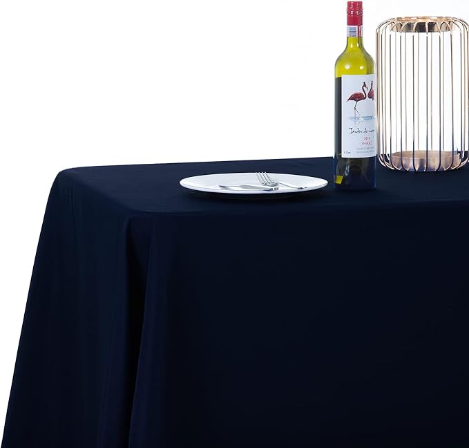 Ascoza 2pack 90x156 Inch Navy Rectangular Tablecloth 8 Feet Table Cloth in Polyester Fabric for Wedding/Banquet/Restaurant/Parties - Image 7