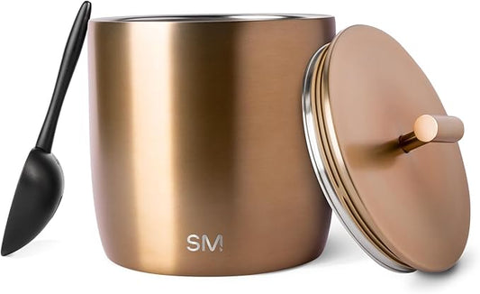 Simple Modern Vacuum Insulated Ice Bucket with Lid and Scoop | For Cocktail, Champagne, Wine, Beer, & Hosting | Stainless Steel 100oz Capacity for Large Parties | Rocks Collection | Metallic Gold