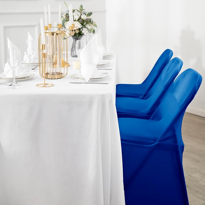 Spandex Chair Cover,12PCS,Living Room Folding Chair Covers,Removable Chair Covers Washable Protector Stretch Chair Cover for Party, Banquet,Wedding Event,Hotel(Royal Blue) - Image 7