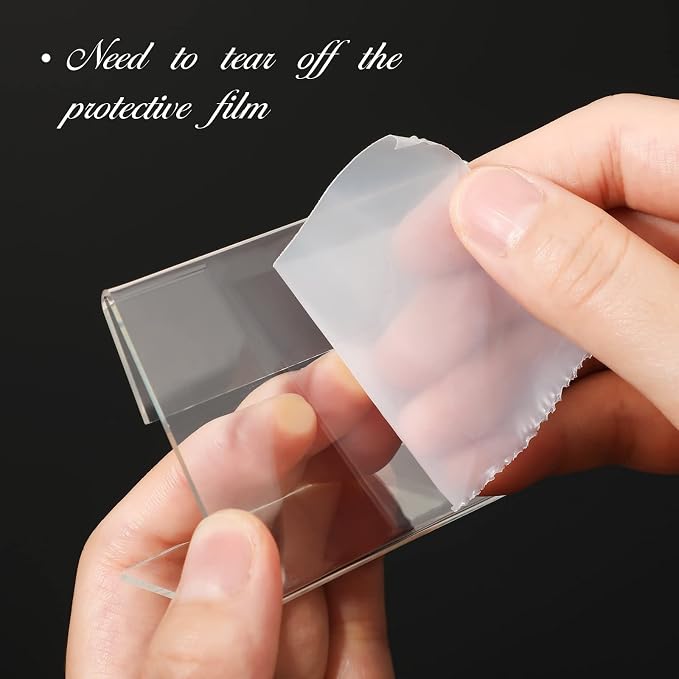 Vicenpal 3.5 x 2.5 Inches Small Acrylic Sign Holder for Office,100 Pcs - Image 3