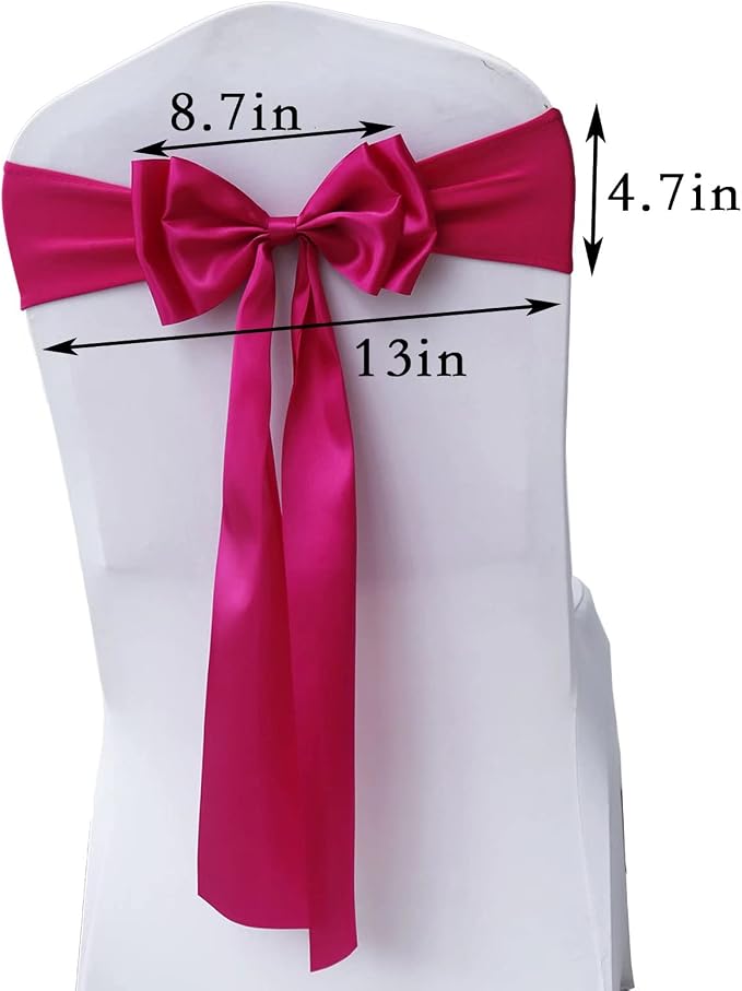 Pack of 6 Chair Sashes Spandex Chair Bands Satin Chair Sashes Chair Ribbons Bows Stretch Chair Sashes for Wedding Party Events Banquet Hotel Home Kitchen Chair Cover Decoration（6 PCS Rose） - Image 3