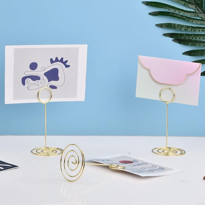 12 Pieces Note Card Photo Holder, Table Number Holders for Weddings, 120 mm Photo Name Card Holders, Place Memo Card Holder for Banquets, Parties, Restaurants - Image 6