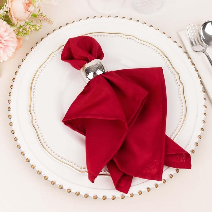 Tableclothsfactory Premium 25 Pack | Wine Seamless Cloth Dinner Napkins, Wrinkle Resistant Linen | 17"x17" for Party & Decorations by TABLECLOTHSFACTORY
