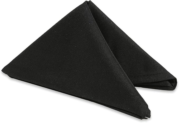 100 pcs Black 17"x17" Polyester Cloth Napkins | Premium, soft, & durable square linen napkins, perfect for weddings, dining, restaurants, & parties. Washable. by LeadingLinens