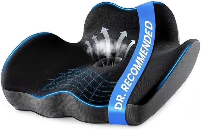 Premium Orthopedic Seat Cushion,X Large Breathable Office Chair Cushion - Enhanced Hip & Tailbone Support,Pressure Relief Sciatica & Leg Relief Let 8+ Hour Sitting Comfort, for Office/Game/Wheelchair