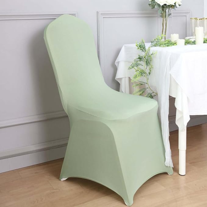 Efavormart 1 Set Sage Green Stretchy Spandex Fitted Banquet Chair Covers for Party Dining Chairs Wedding Banquet Outdoor Event Catering Slip Covers - Image 2