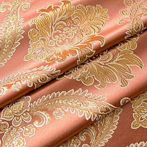 ELKCA Damask Coffee Jacquard Swag Waterfall Valance for Bedroom Curtain Valance for Living Room Kitchen Valance,Rod Pocket, W138 Inch,1 Panel - Image 4