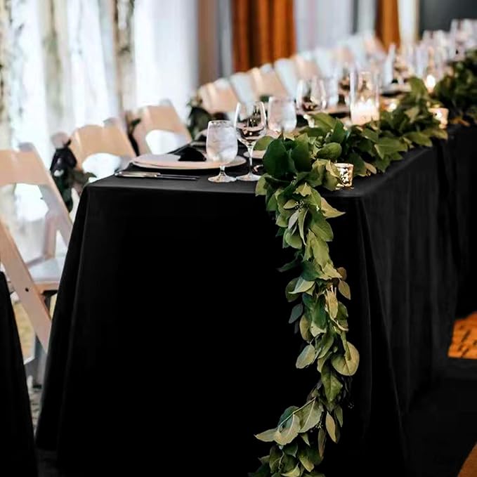 4 Pack Black Tablecloths for 6ft Tables-90 x 132 Inch | Polyester Table Cover, Stain and Wrinkle Resistant Washable Fabric Table Cloth, Perfect for Wedding Banquet Parties - Image 6