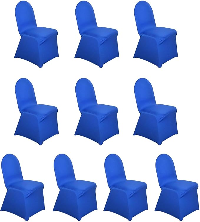 Efavormart 10 PCS Spandex Stretch Royal Blue Chair Covers Universal Banquet Chair Covers for Party Dining with Foot Pockets Washable Wedding Chair Slip Covers for Outdoor - Image 7
