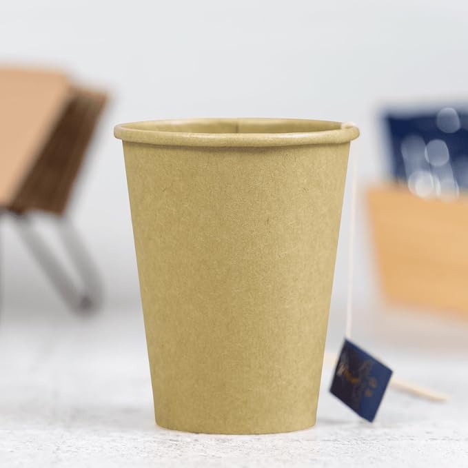 Karat 8 oz Coffee Cups, Kraft Disposable Paper Hot Cups, 80mm, 1000ct | C-K508K, Double Poly Lined, Leak-Resistant Design, Restaurants and Cafes, Tea Service, Hot/Cold Beverages - Image 7