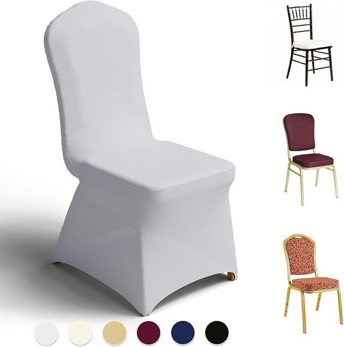 Trlyc Spandex Banquet Chair Covers 50 Pcs White for Wedding Party - Image 7