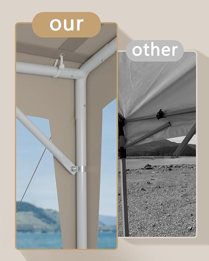 GarveeLife 10 x 10 ft Canopy Tent Commercial, Outdoor Canopy with Waterproof Oxford Fabric, Outdoor Party Tent Ideal for Party, Market, Wedding, Camping, BBQ, Outdoor Event