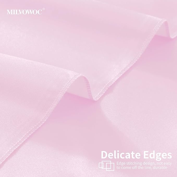 MILVOWOC 72 Pack Square Light Pink Satin Napkins 20" x 20" | Soft Silk Dinner Napkins, Smooth Decorative Table Napkins, Washable & Reusable Cloth Napkins - Image 6