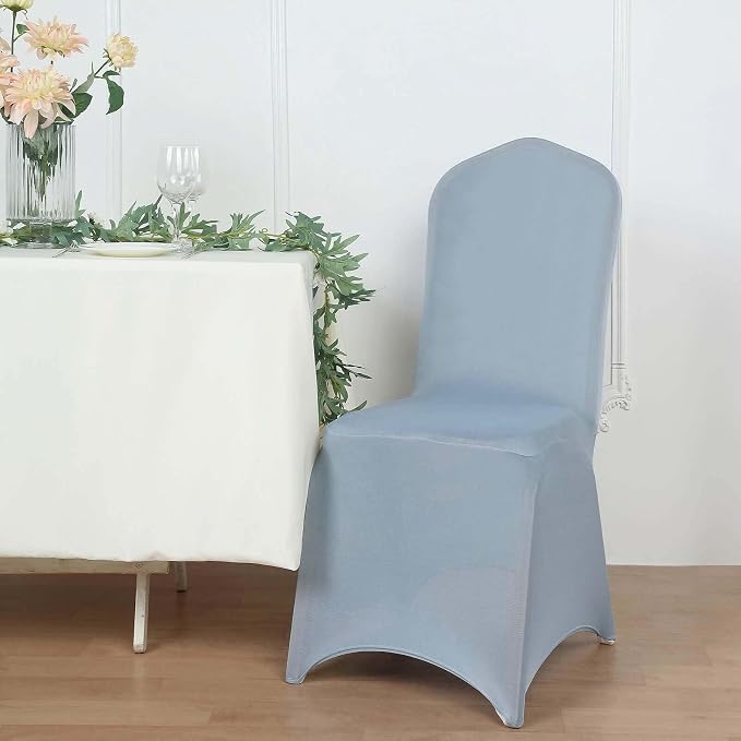 Efavormart 20 PCS Dusty Blue Stretchy Spandex Fitted Banquet Chair Covers for Party Dining Chairs Wedding Banquet Outdoor Event Catering Slip Covers - Image 2