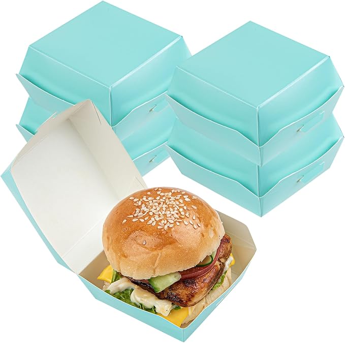 Restaurantware Turquoise Paper Mini Burger Box, 2.8 x 2 In, 100 Pack by Restaurantware