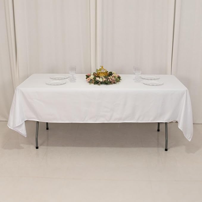 Efavormart White Seamless Lamour Satin Rectangle Tablecloth - 60"x102"