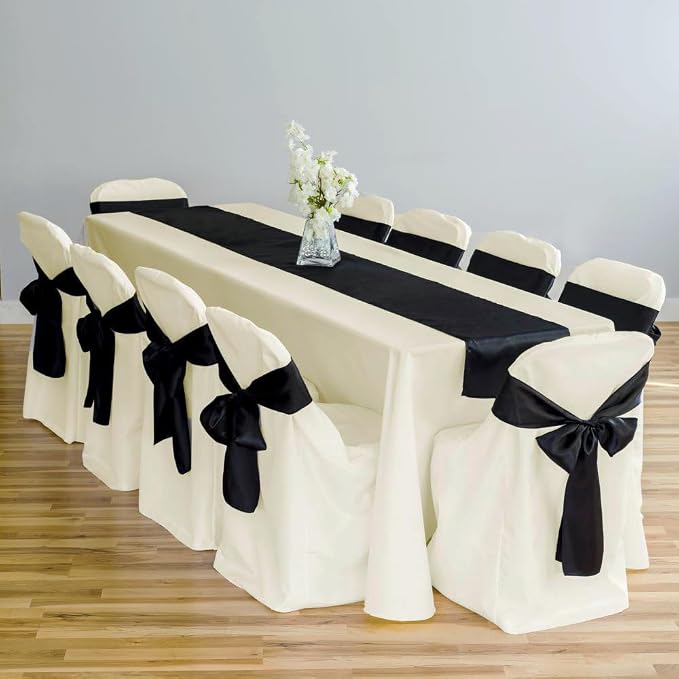 LTC LINENS 2-Pack Ivory Rectangular Tablecloths 90 in x 156 in with Rounded Corners - Ideal for 8 ft Tables with Floor-Length Drop - Polyester Fabric Cloth Table Covers for Wedding, Party - Image 3