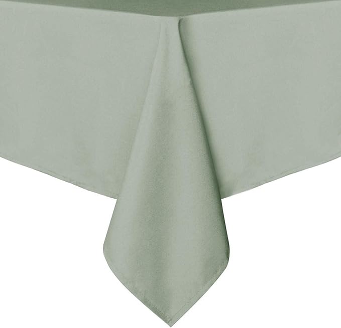 sancua Rectangle Tablecloth, 60 x 102 Inch, Sage Green | Stain and Wrinkle Resistant, Washable Polyester Cloth, Decorative Fabric Cover, For Dining Tables, Buffet Parties and Camping by sancua