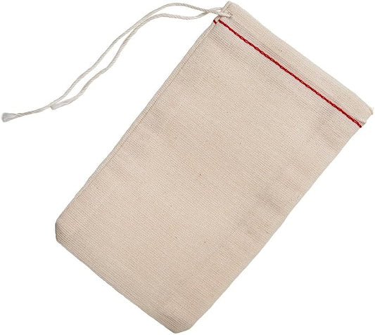 Celestial Gifts Small Muslin Drawstring Bags, 3x5, 25 Pack, 100% Cotton | Reusable Tea, Jewelry, Gift, Spice & Sachet Bags, Made in USA Cotton, Red Hem & Natural Drawstring, Soap & Craft Pouches by CelestialGifts