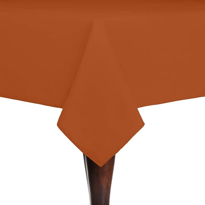Ultimate Textile 72 x 72-Inch Square Cotton-Feel Tablecloth, Orange, 2 Pack by UltimateTextile