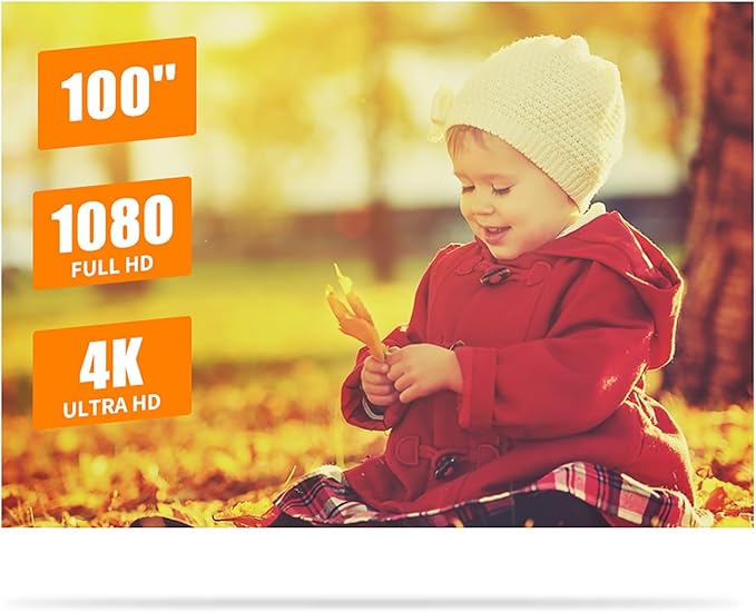 Projector Screen, 3D/4K/1080p HD Portable Projector Screen Outdoor Projector Screen for Movies, Games, Sports Games, Photos, Documents, Education (Diochecr9n2apsv0-3)