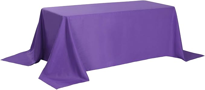 Cupuamon Rectangle Tablecloth 90x156 inch Washable Polyester Fabric Table Cloth for Wedding Party Dining Banquet Decoration（90x156,Purple） - Image 2