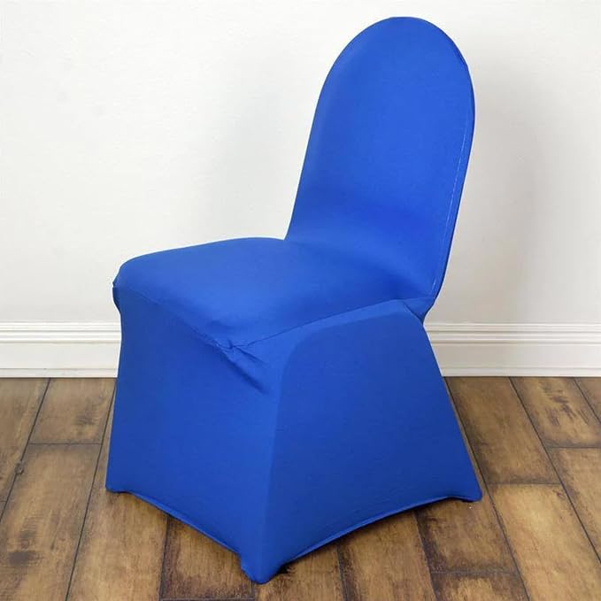 Efavormart 10 PCS Spandex Stretch Royal Blue Chair Covers Universal Banquet Chair Covers for Party Dining with Foot Pockets Washable Wedding Chair Slip Covers for Outdoor - Image 2