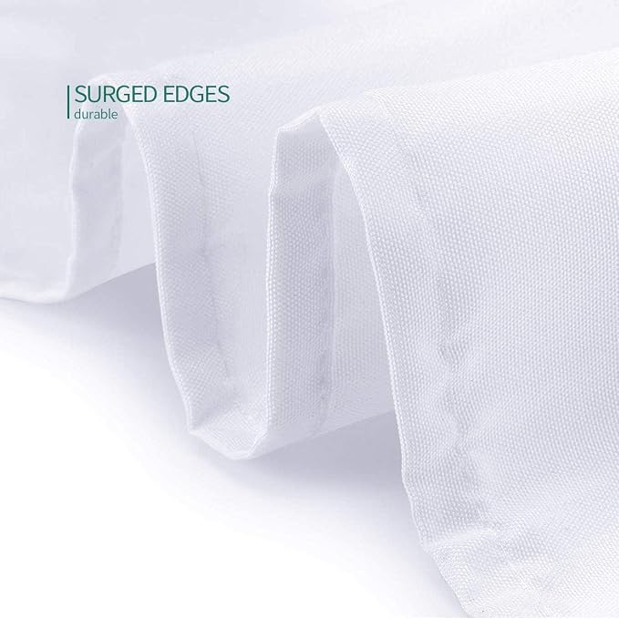 Surmente 10 Pack 120 Inch White Tablecloths for Round Tables | Dining Table Cover Protector, Wrinkle Free, Washable Polyester Fabric, Round Table Cloth for Wedding, Banquet, Restaurant - Image 4