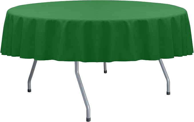 Ultimate Textile 72-Inch Round Cotton-Feel Tablecloth, Kelly, 5 Pack by UltimateTextile