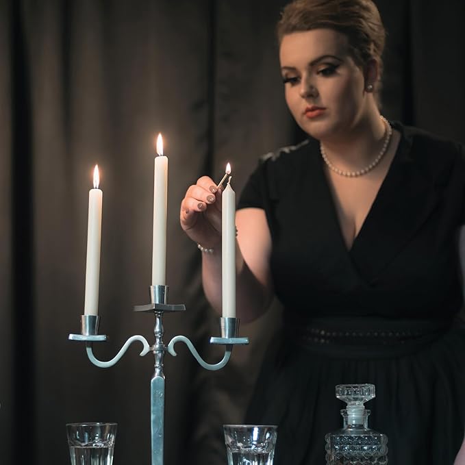 48 Pack White Taper Candles丨Taper Candles 10 Inch Dripless丨Unscented & Smokeless Candlesticks Bulk丨7-8 Hours Long Burning Tall Candles丨Ideal for Christmas Weddings Parties Dinner