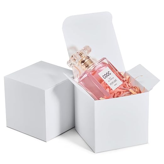MESHA Gift Box 3x3x3 100PC Cardboard Gift Boxes with Lids | Small for Bridesmaid Groomsmen Gifts,Cupcakes, Crafting, Party Wedding Favor, Bridal Baby Shower, White by MESHA