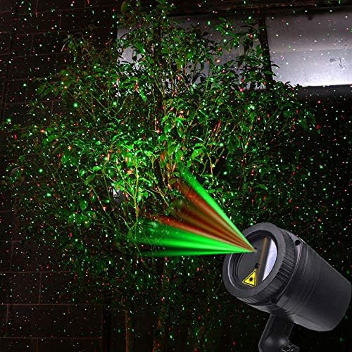 SecurityIng Outdoor Laser Light, Christmas Projector Light, Waterproof LED Landscape Spotlight with RF Remote Control, Red and Green Stars for Xmas Gift, Holiday, Party, Wedding, Garden, Home