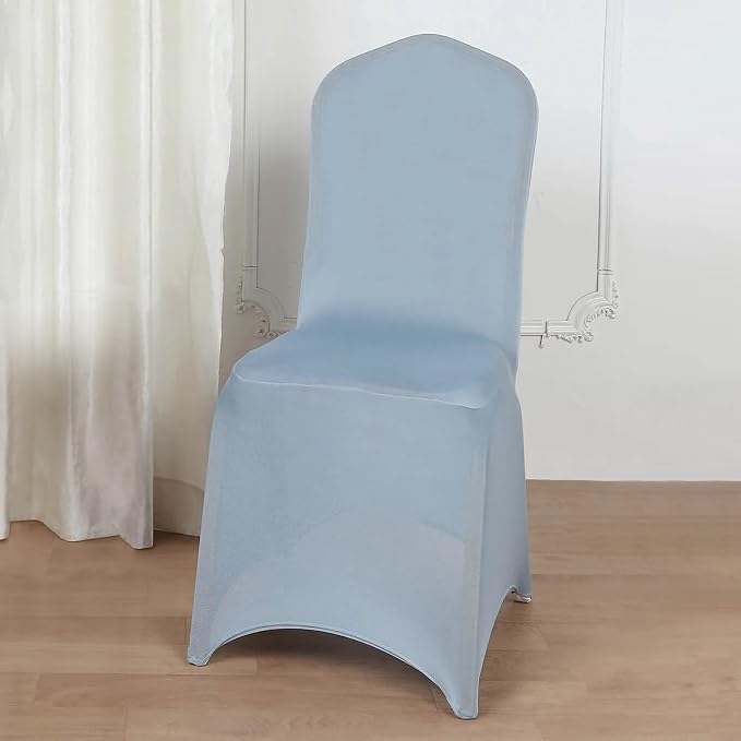 Efavormart 10 PCS Spandex Stretch Dusty Blue Chair Covers Universal Banquet Chair Covers for Party Dining with Foot Pockets Washable Wedding Chair Slip Covers for Outdoor - Image 7