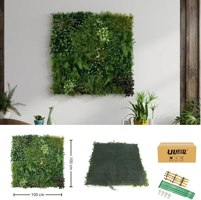 ULAND 40"x40" Artificial Grass Wall Panel for Garden Patio Balcony | Indoor Faux Plant Greenery Backdrop, Outdoor Ivy Hedges for Privacy Screen Fence Covering, lightweight but density, stability - Image 2