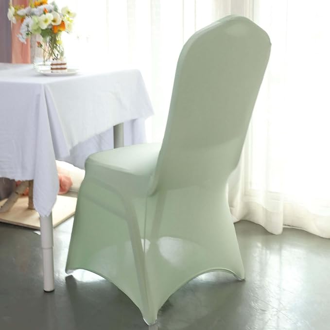 Efavormart 1 Set Sage Green Stretchy Spandex Fitted Banquet Chair Covers for Party Dining Chairs Wedding Banquet Outdoor Event Catering Slip Covers - Image 3